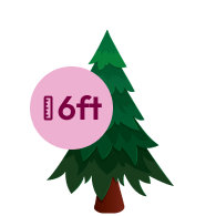 Illustration of a 6ft Christmas tree