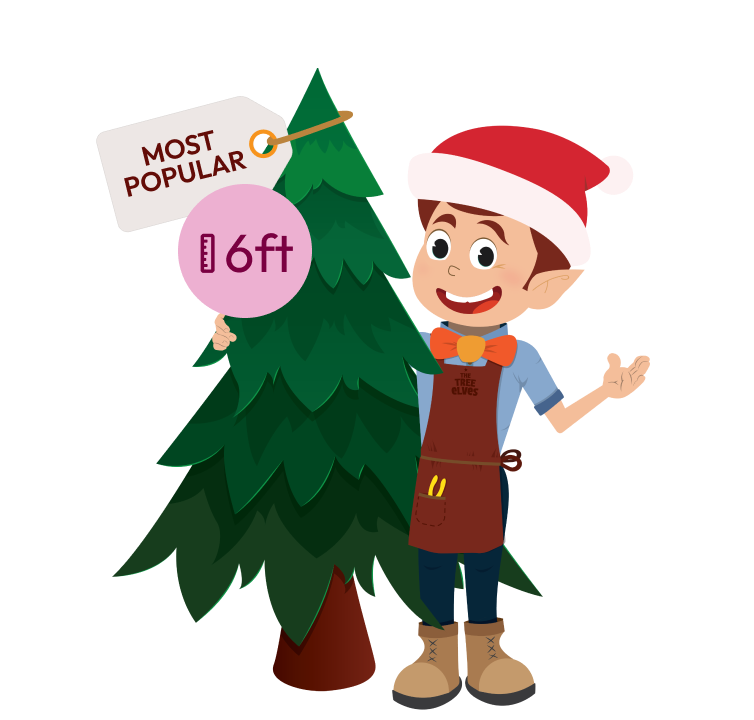 Elf with 6ft Xmas Tree