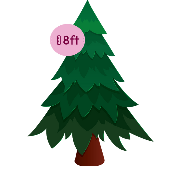 Illustration of an 8ft Christmas tree