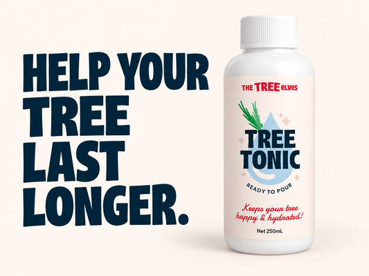 Tree Tonic bottle — helps keep a real Christmas tree fresh and hydrated